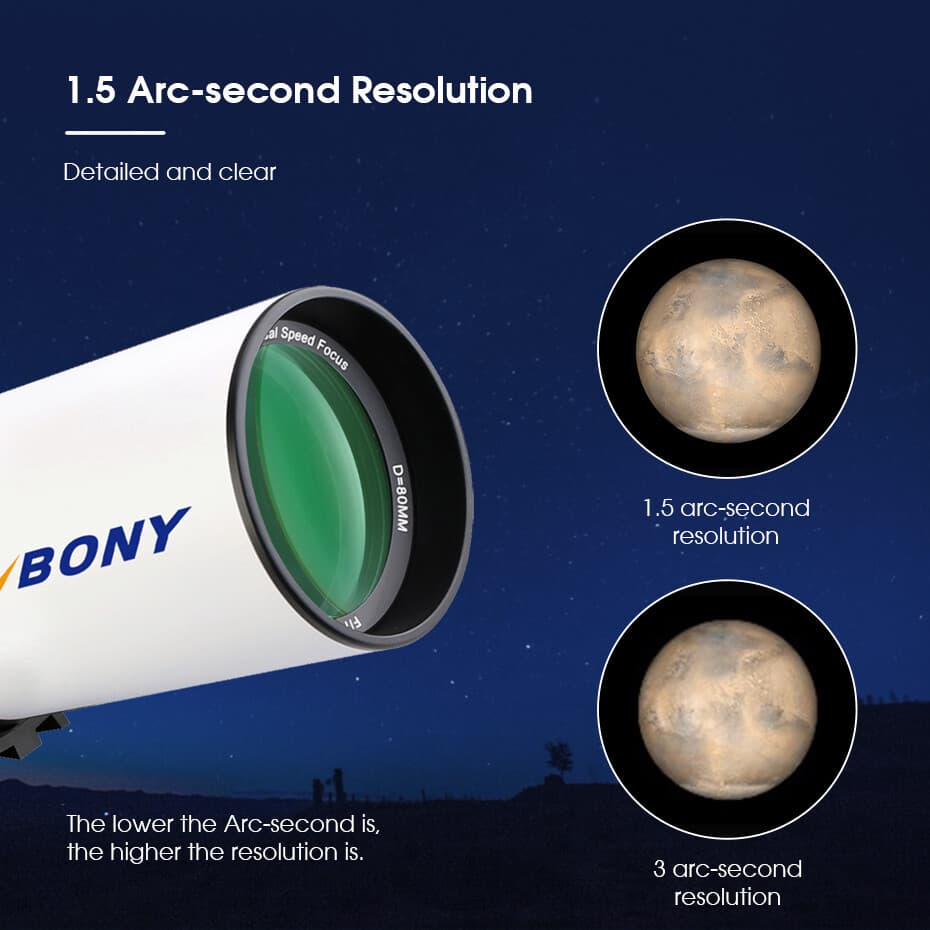 SVBONY SV503 80 ED Telescope Refractor Visual Set for Moon Planetary Observation 5