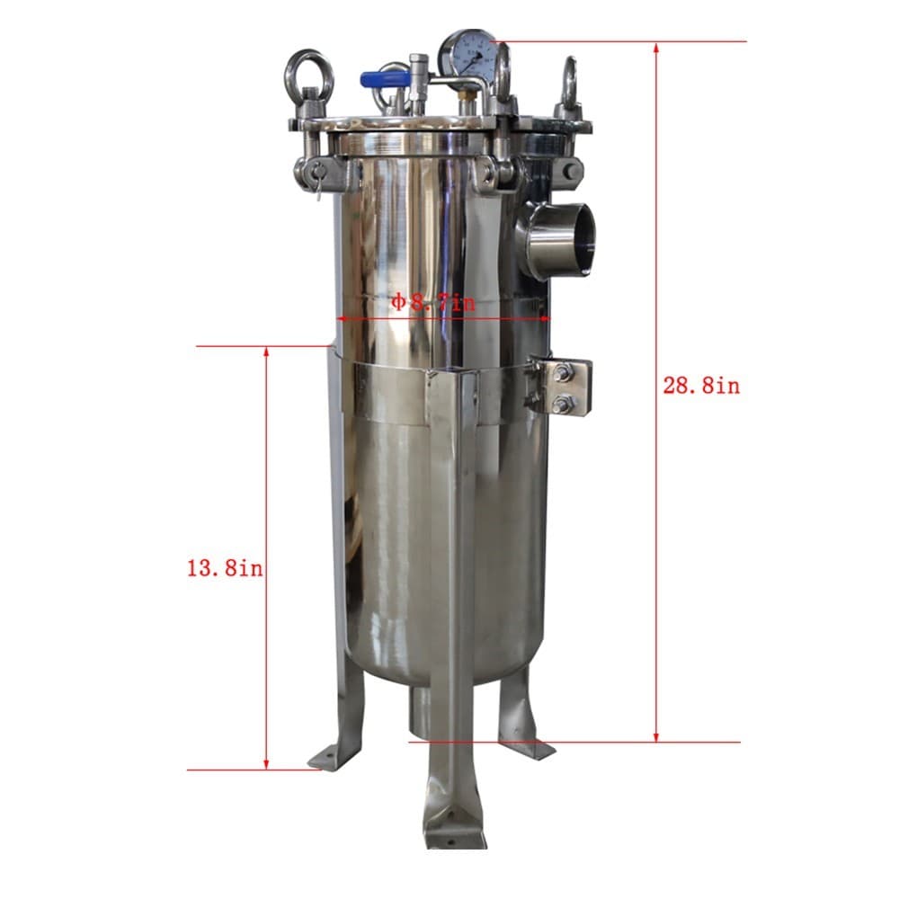 1# Bag Filter Equipment Stainless Steel 2" NPT Internal Screw In/Outlet 120psi 2