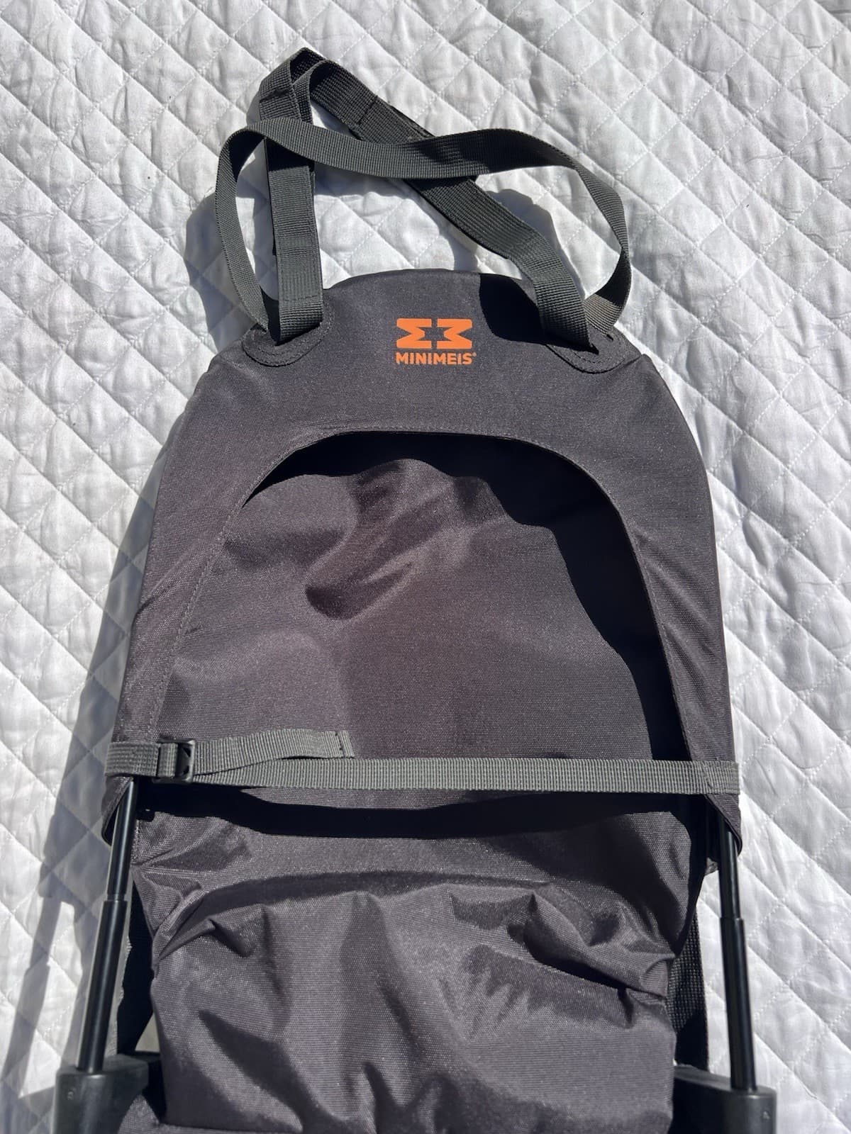 Clean! Minimeis Baby Toddler Shoulder Carrier Grey Orange Lightweight Foldable 6