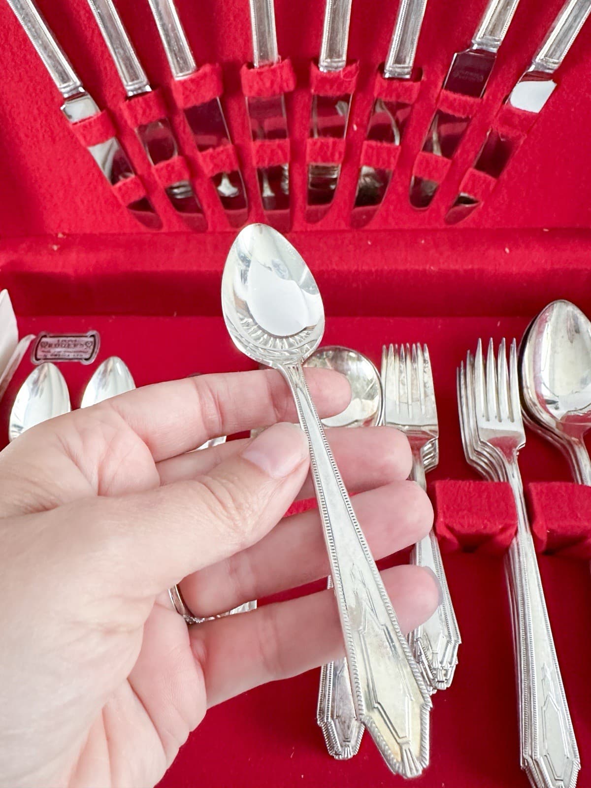 1881 Rogers Oneida KESWICK Silverplate Flatware Art Deco 53 Pc VGC 3