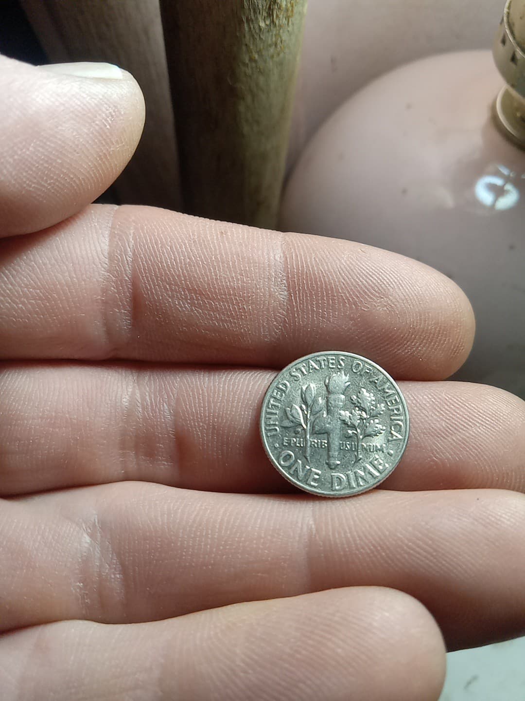 1965 Dime No Mint Mark Error Coin 'In We On Rim' #5 Grease Error 4