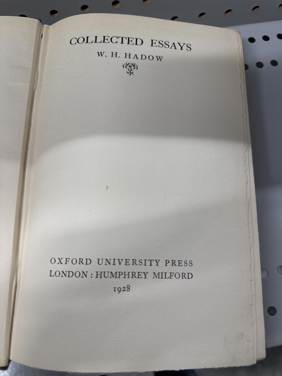 Collected Essays by W. H. Hadow, 1928 Edition 2