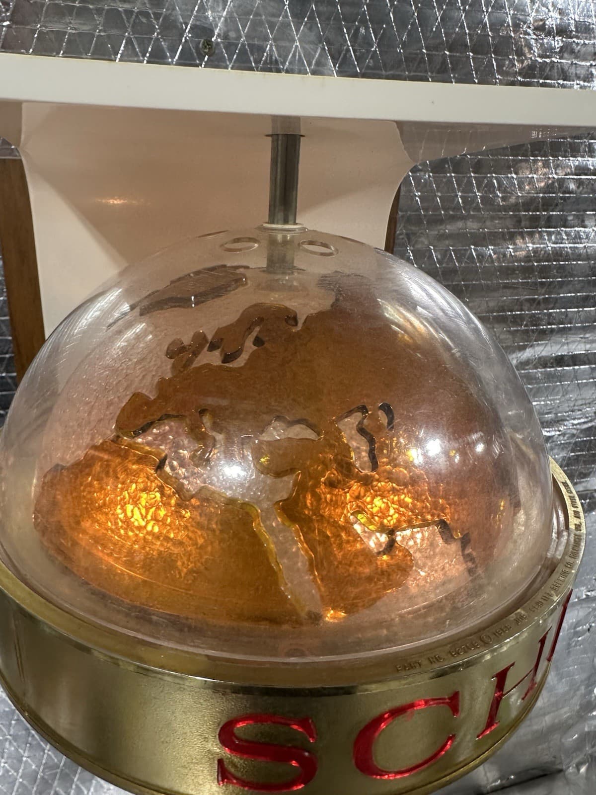 1960s Schlitz Beer Rotating Motion Globe Lighted Sign Wall Sconce 6