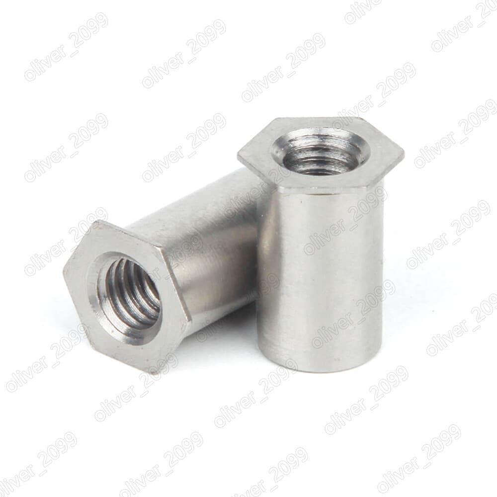 304 Stainless Steel Hollow Rivet Nuts Flat Hex Head M2 M2.5 M3 M4 M5 M6 6