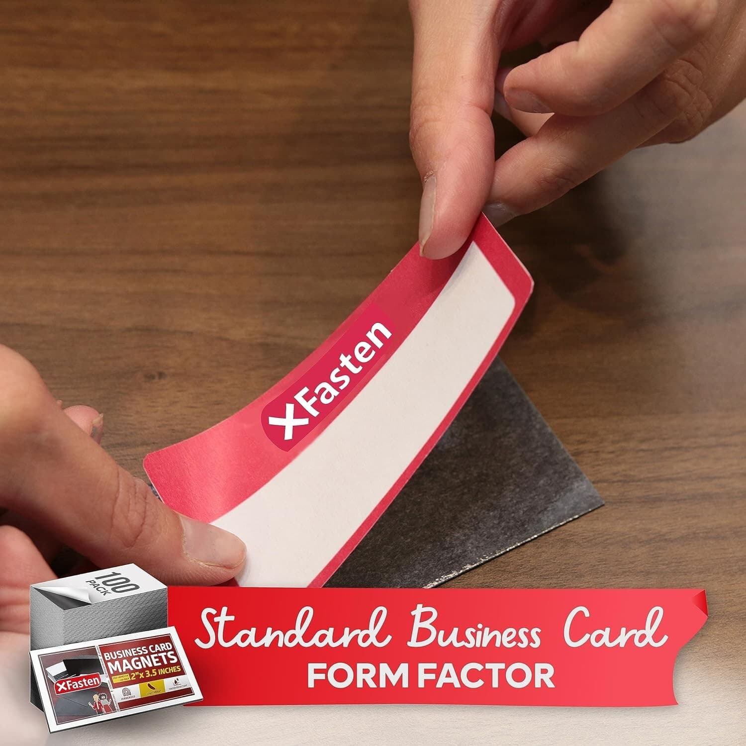 XFasten Self Adhesive Business Card Magnets, Pack of 100, Weatherproof Peel a... 6