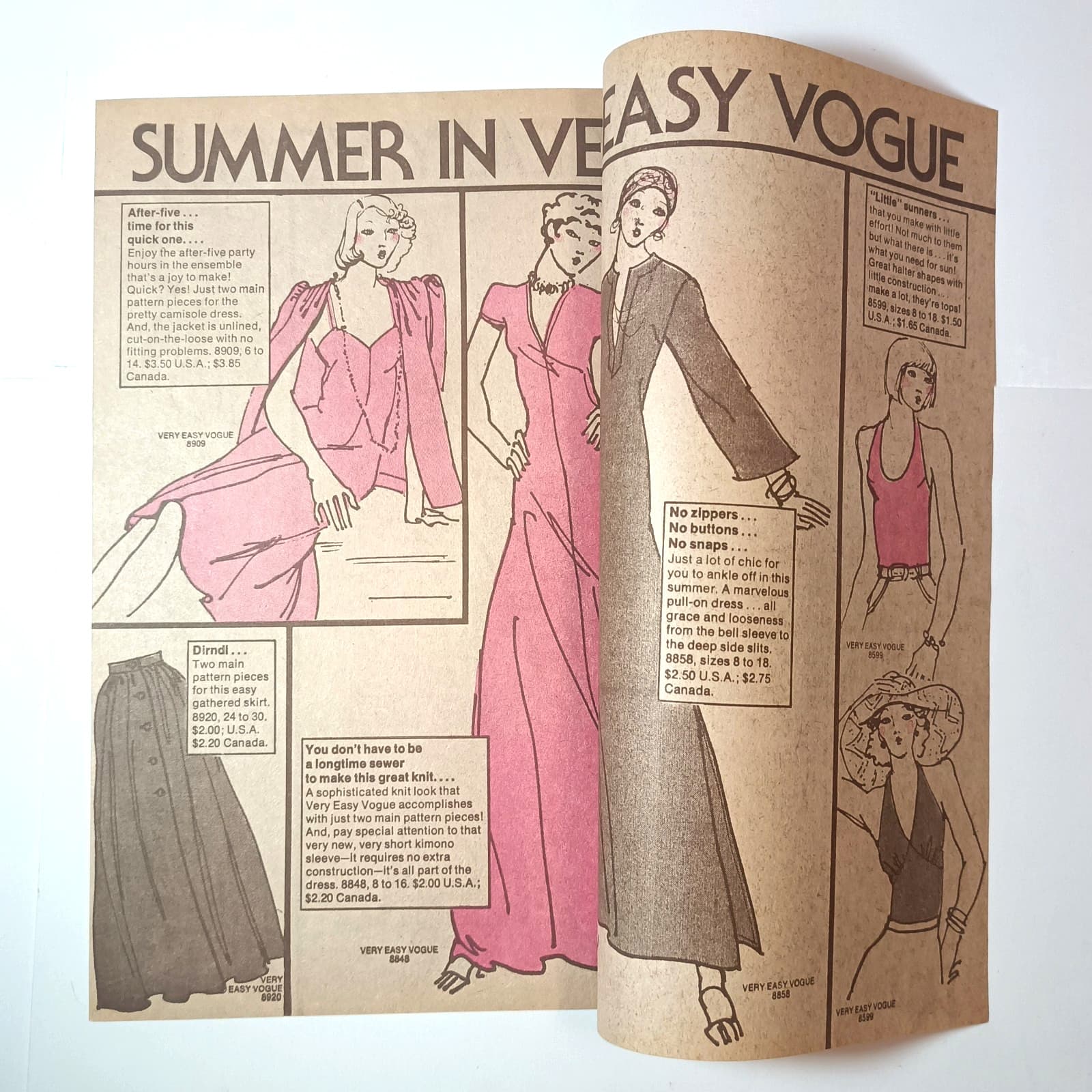 Vogue Very Easy Patterns August 1974 newsletter 1970s fashion 5
