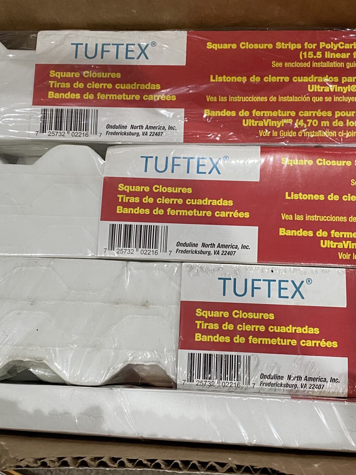 Onduline Tuftex Ultravinyl Polycarb Foam Square Closure Strip 13 Packs Of 5 5