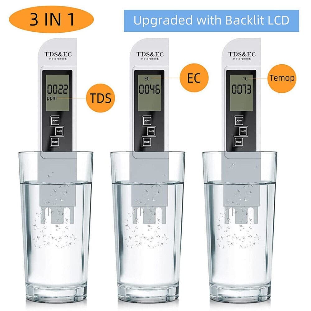 2PC TDS Meter Digital Tester Water Quality Testing Kits Drinking Water 0-9990ppm 4