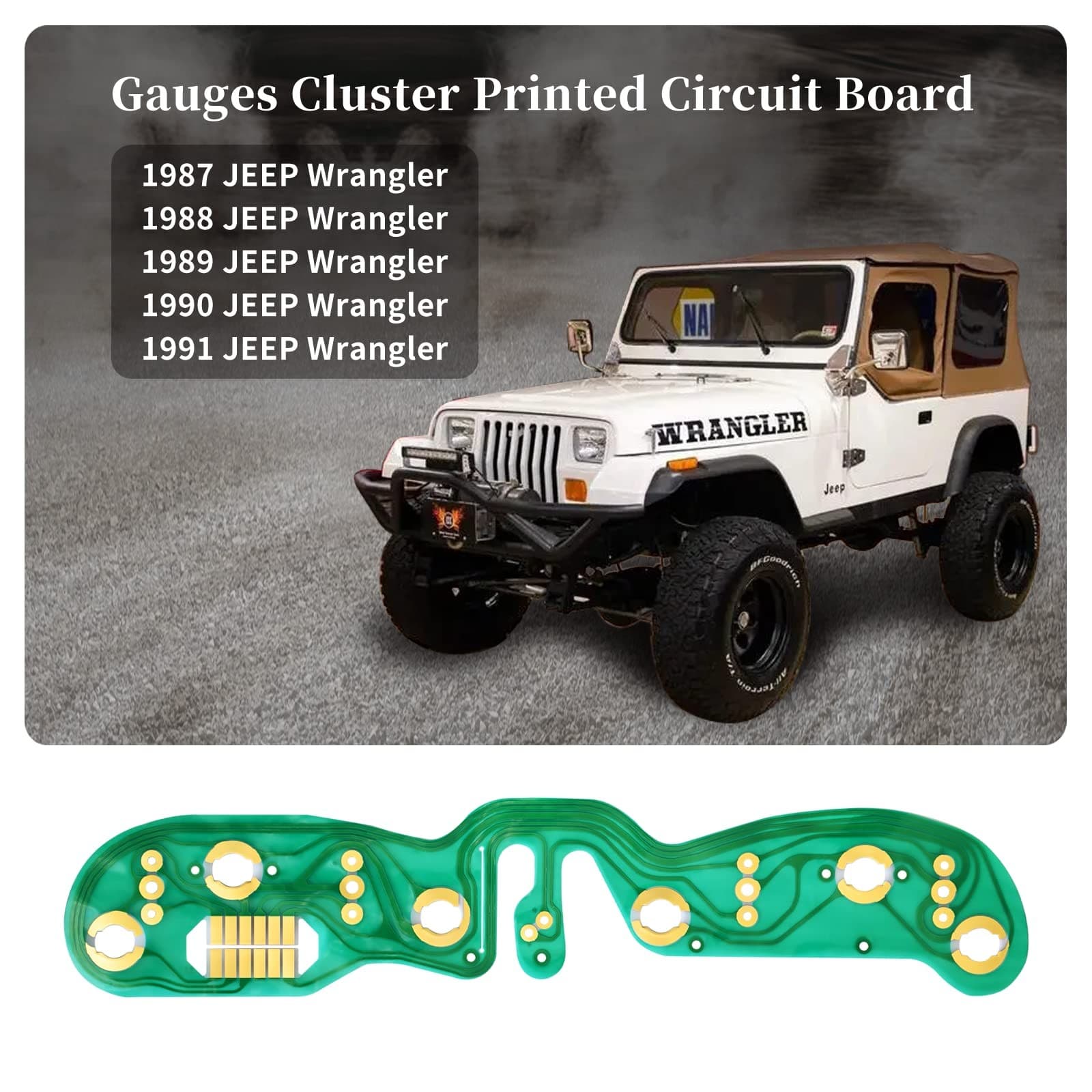 Gauges Cluster Circuit Board Compatible with Jeep Wrangler YJ 1987 1988 1989 ... 2
