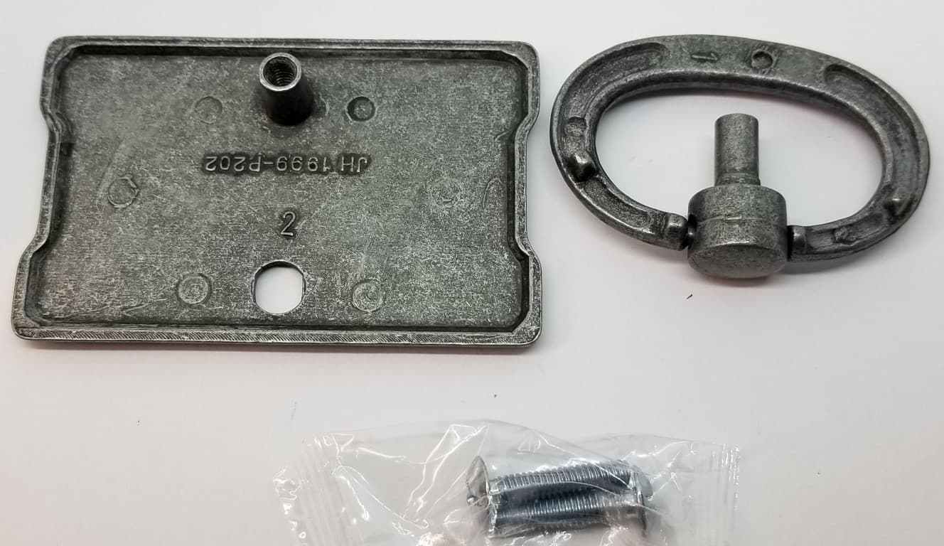 Pewter Silver Single Horizontal Mission Style Drawer Pull zinc antique patina 5