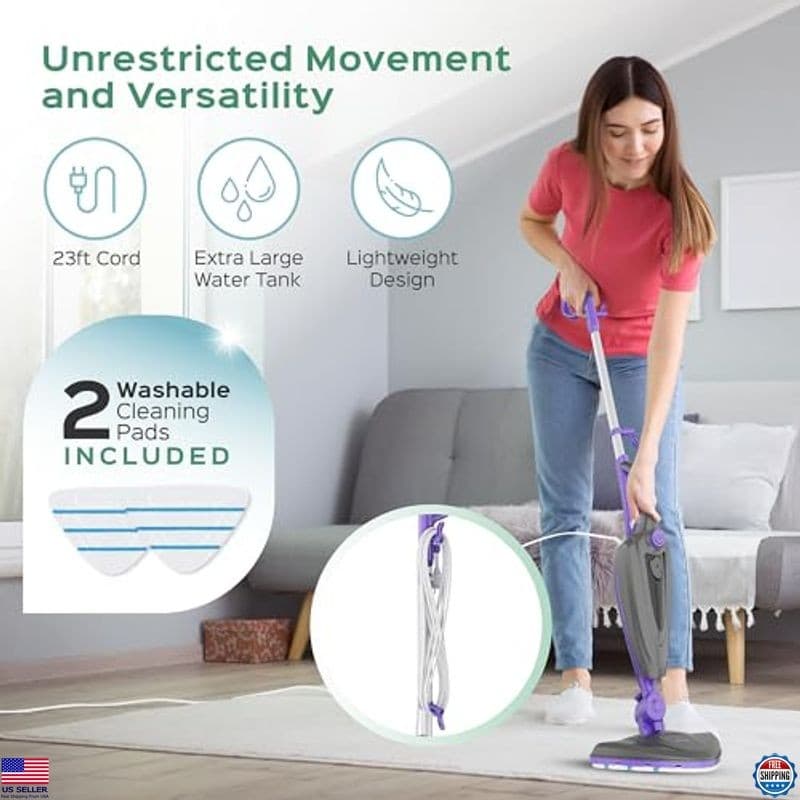 Turonic ST3 10-in-1 Steam Mop - 1500W, 110°C Steam, 25-Min Runtime, Handheld 5