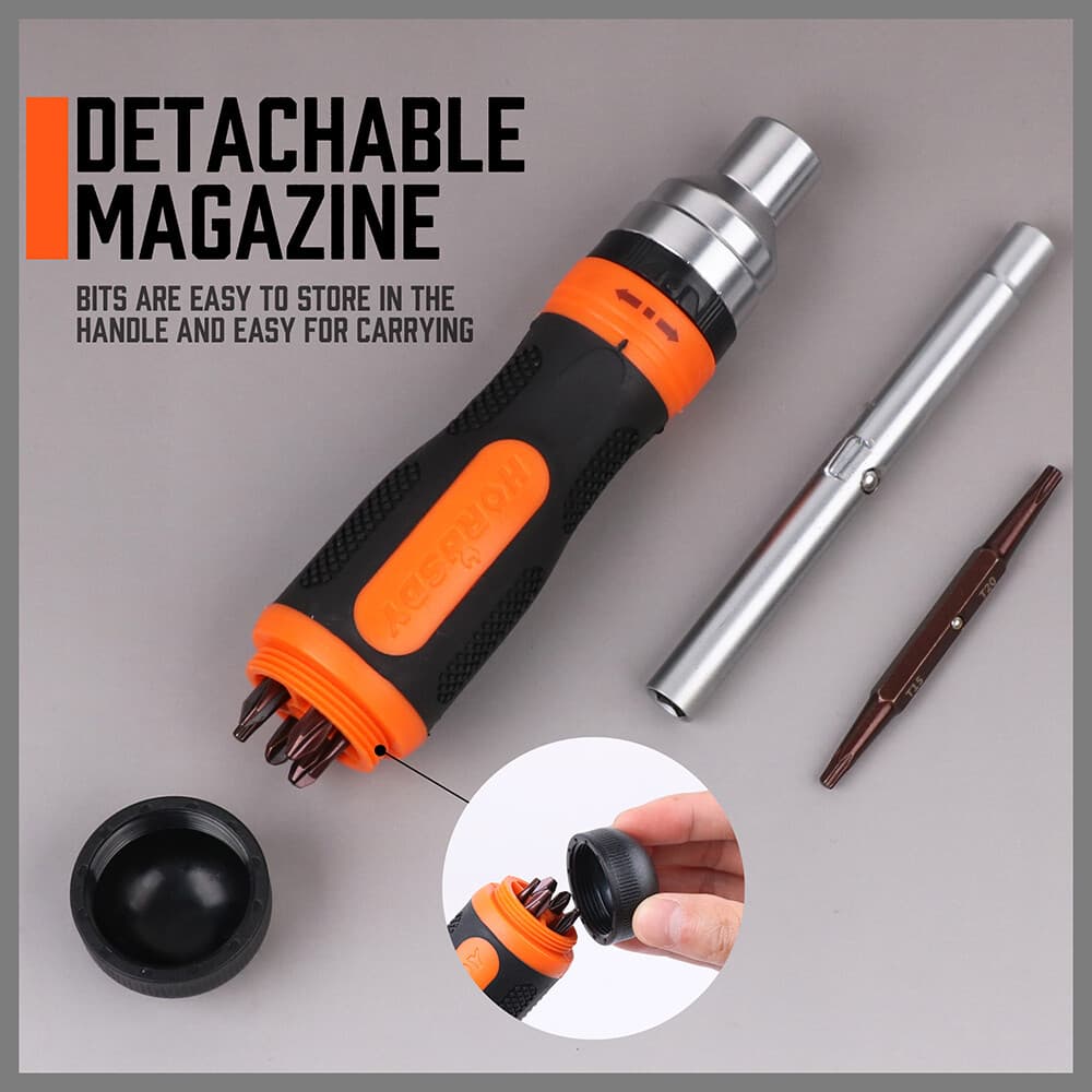 18 in 1 Magnetic Ratchet Versatile Screwdriver Set Security Bits AntiSlip Handle 6