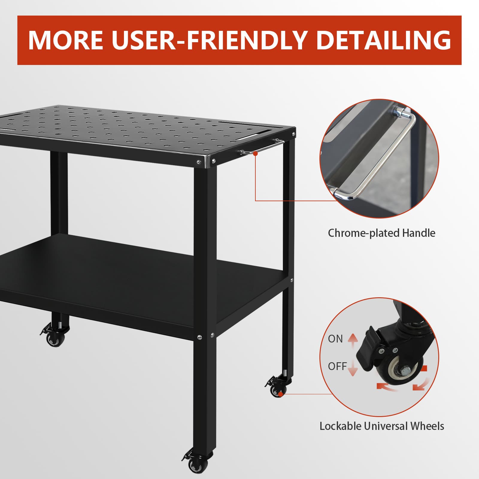 36x18in Welding Table 1200lbs Load Capacity Industrial Workbench with 5/8" Holes 3