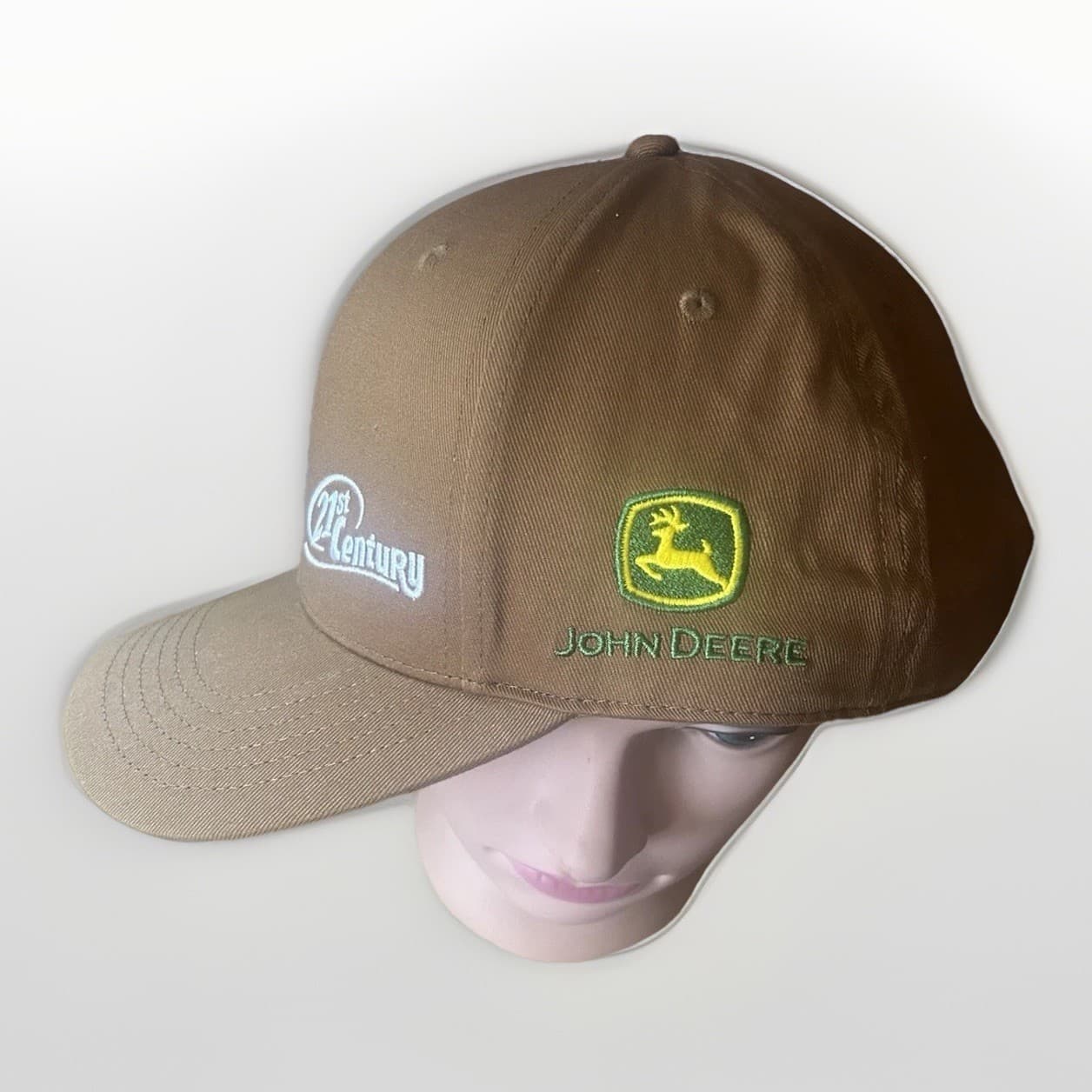 John Deere Hat 21st Century Brown Patch Embroidered Snapback NWOT Ball Cap