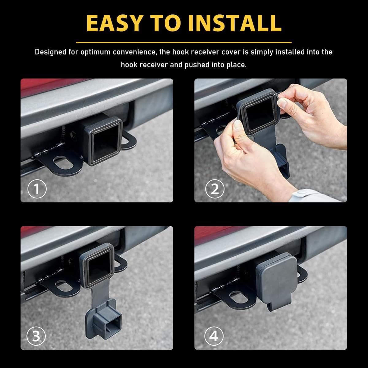 Trailer Hitch Cover, American Flag Hitch Cover Tube Plug Insert fits 2" Receiver 6