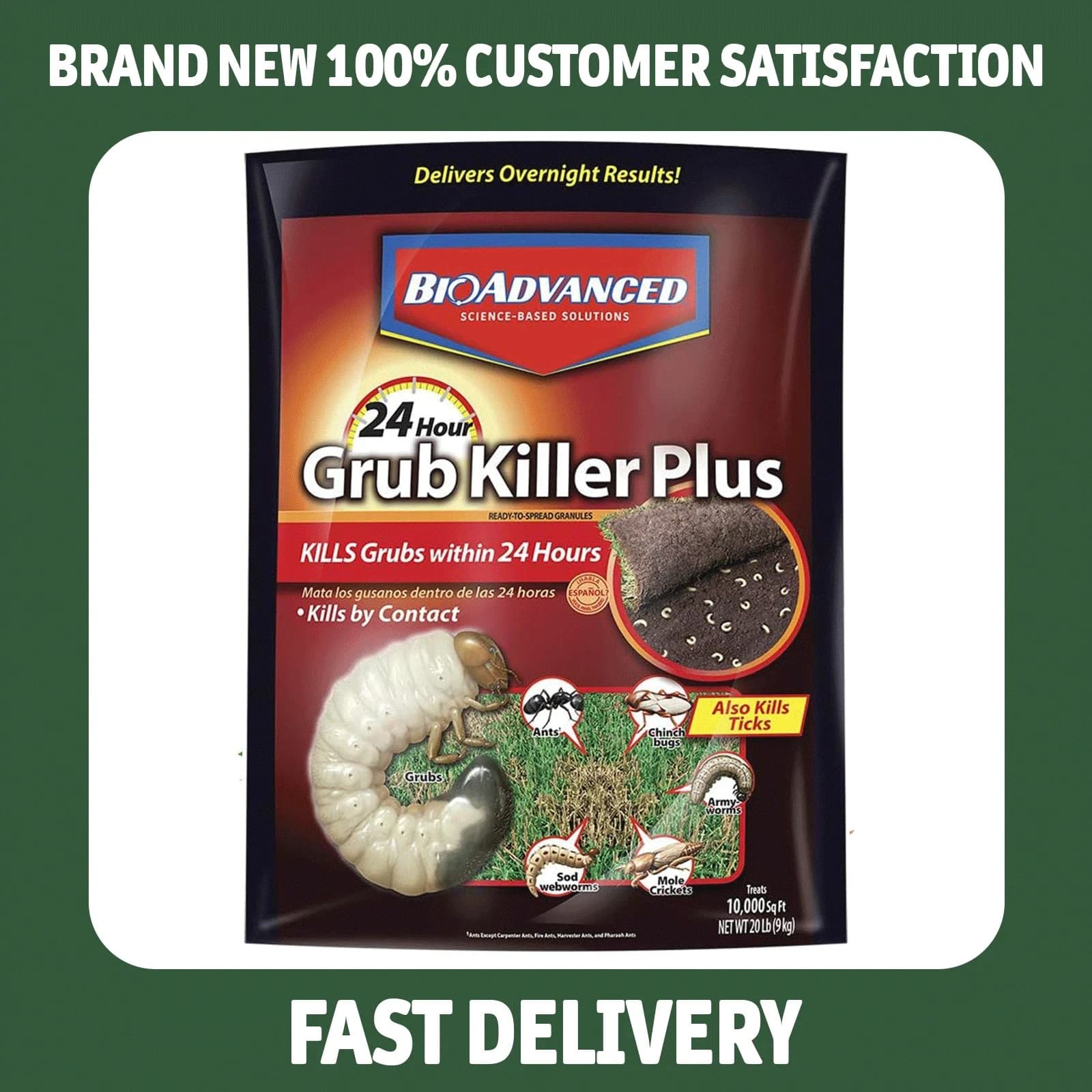BioAdvanced 24 Hour Grub Killer Plus Granules, 10 LB Bag 2