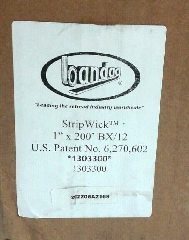 Bandag Retread Materials 1303300 Strip Wick 1" x 200' Black Qty 1 Roll 5
