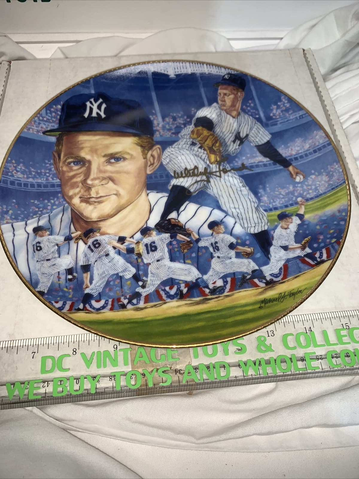 1990 GARTLAN WHITEY FORD PERSONALLY AUTOGRAPHED 10-1/4" PLATE - NEW YORK YANKEES 4