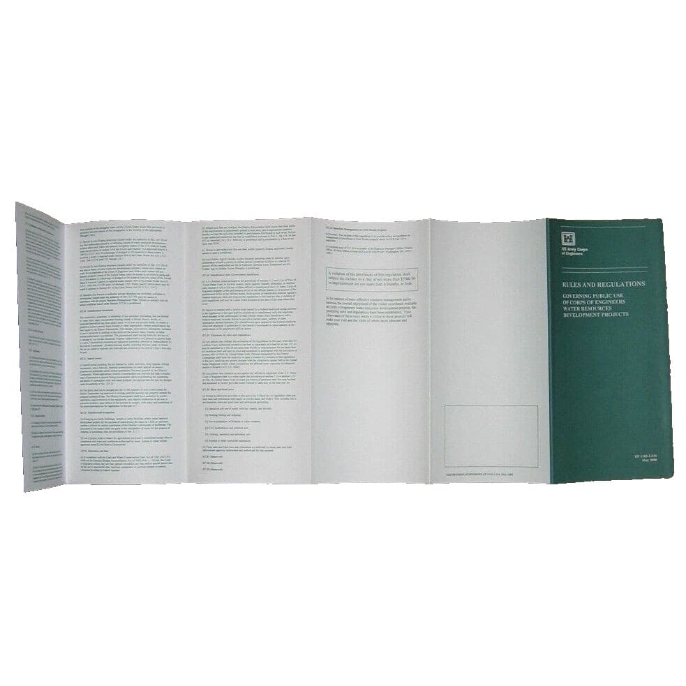 Army Corps of Engineers Rules and Regulations Public Use of Water Resources 3