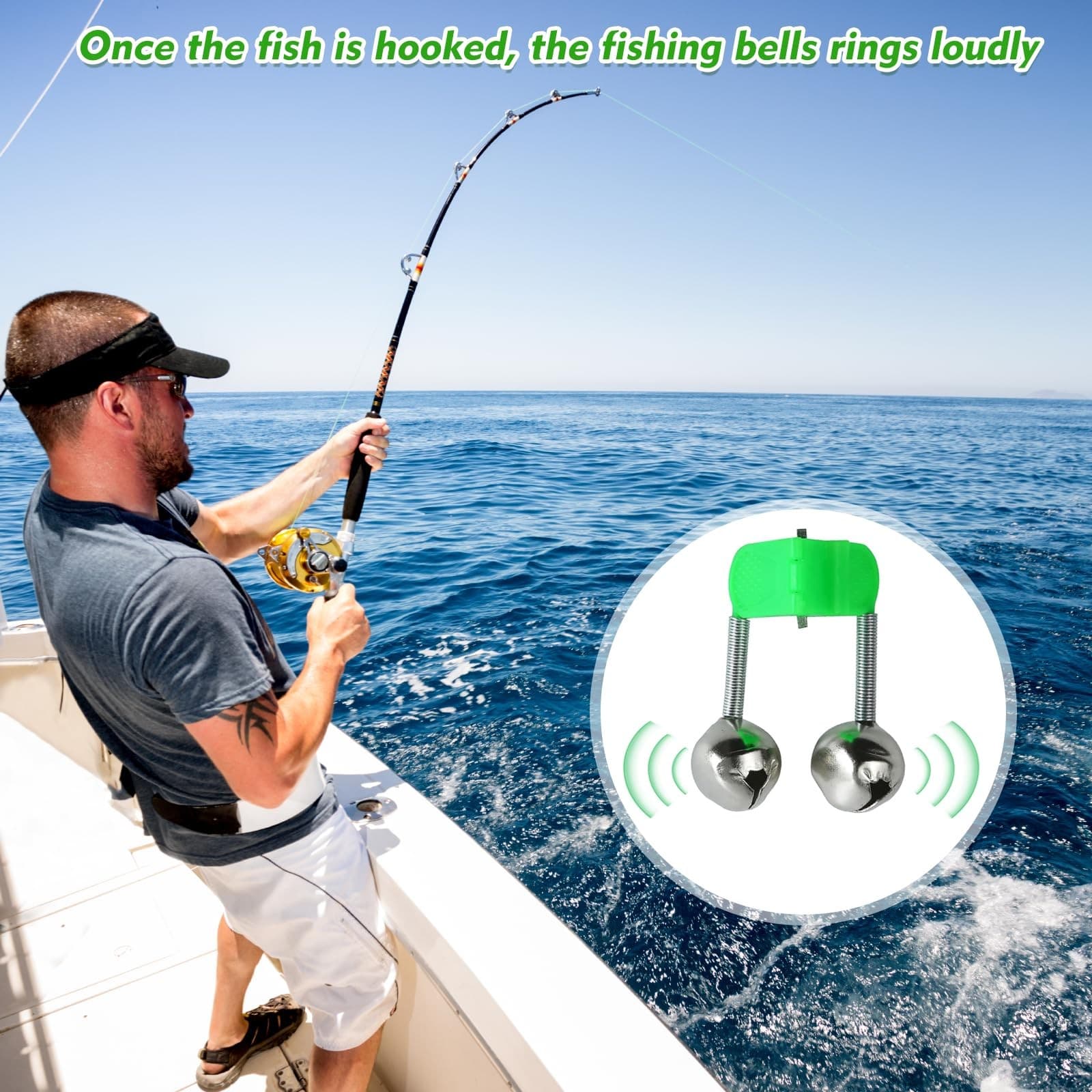 50 Pcs Fishing Bells Dual Alert Fishing Bells for Rods Clip On Fishing Bells 5