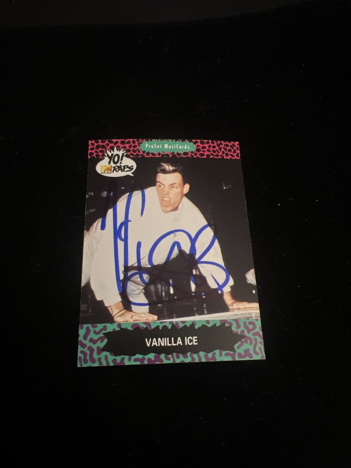 RAPPER/SINGER VANILLA ICE AUTOGRAPHED YO MTV RAPS CARD #89 ROB VAN WINLKE B