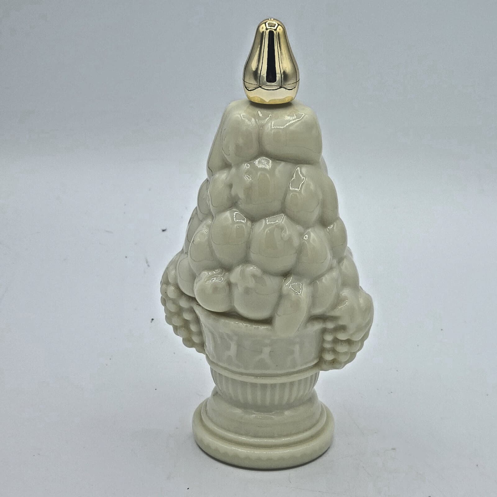 Avon Compote Cologne Field Flowers Milk Glass Grapes Fruits Topiary Design EMPTY