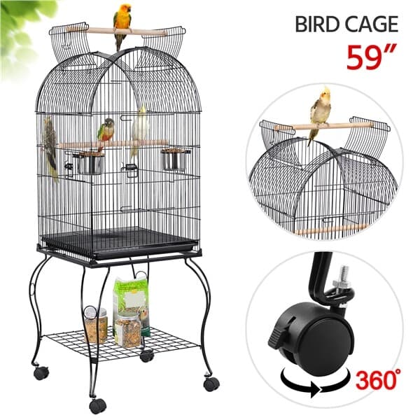 59in Open Top Bird Cage Large Medium Parrot Cockatiel Sun Parakeet Conure Cages 2