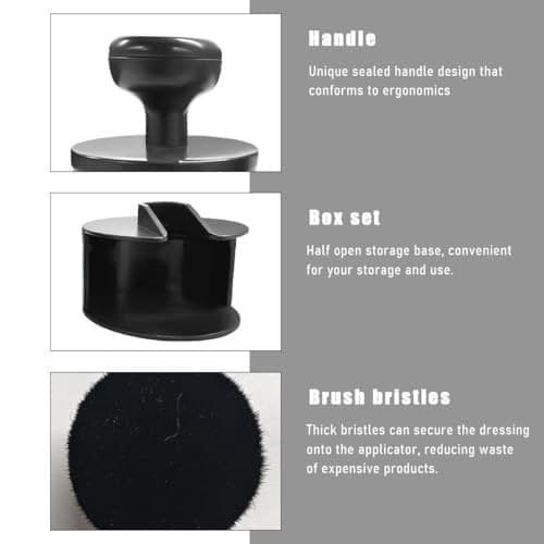 Car Tire Shine Applicator, Portable Wheel Tire Dressing Applicator Brush Black 4