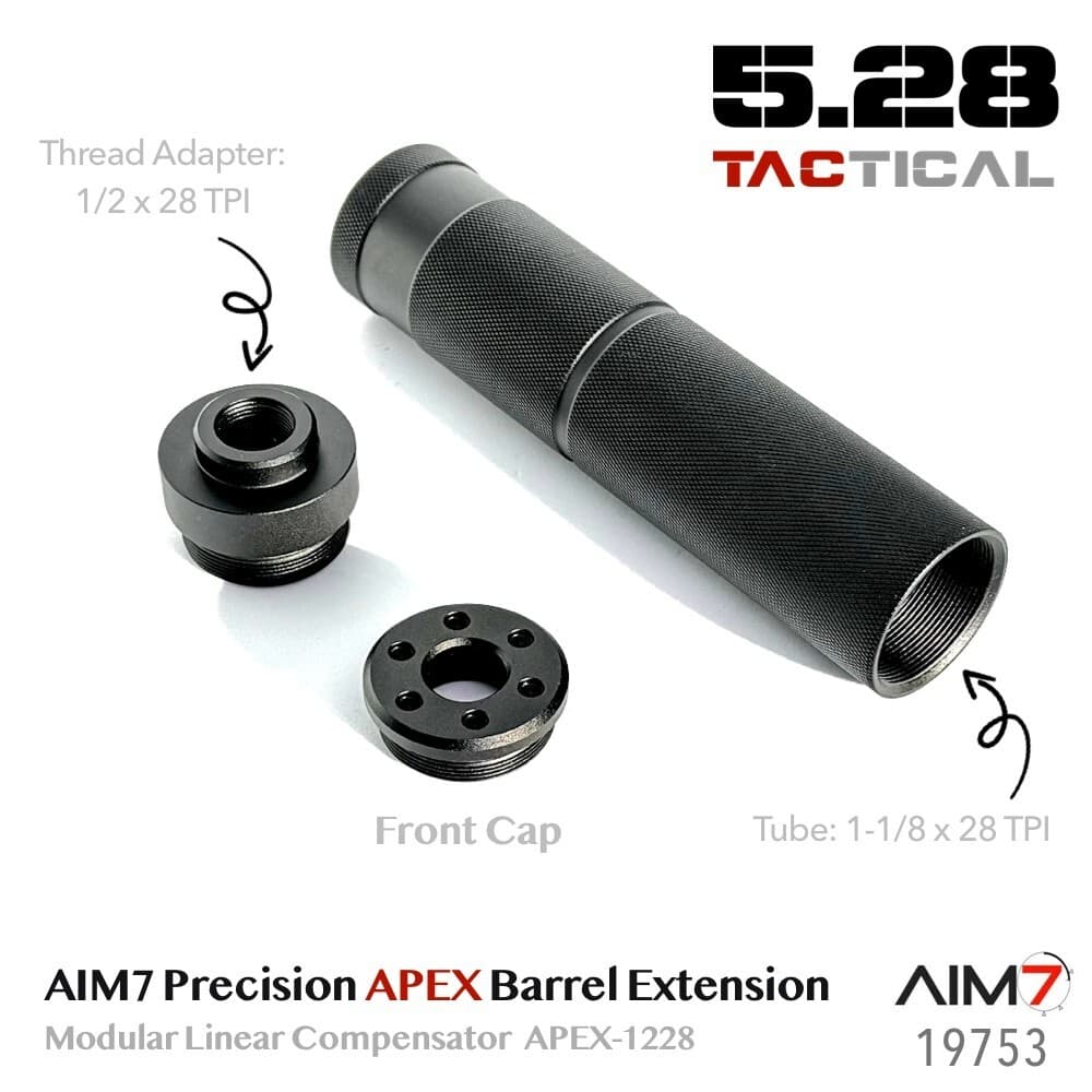 AIM7 Precision APEX-1228 Modular Linear Compensator For AEG GBB Aluminum Black