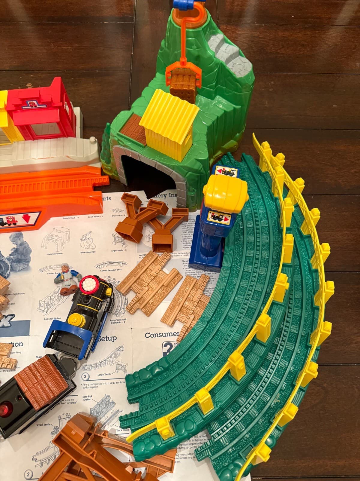 FISHER PRICE GeoTrax Remote Control Timbertown Railway Train Set Complete 4