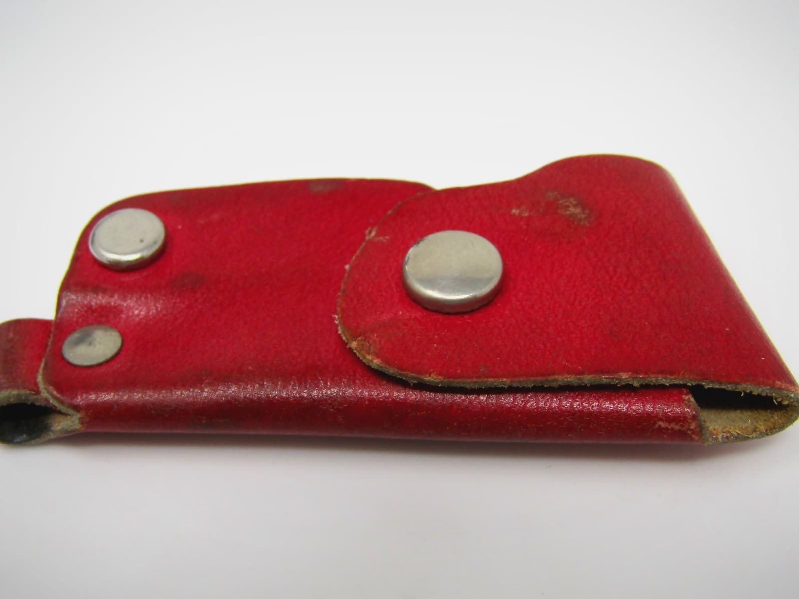 Vintage Pocket Knife & Holder: TIBO SHIPYARD Advertising Leather 6