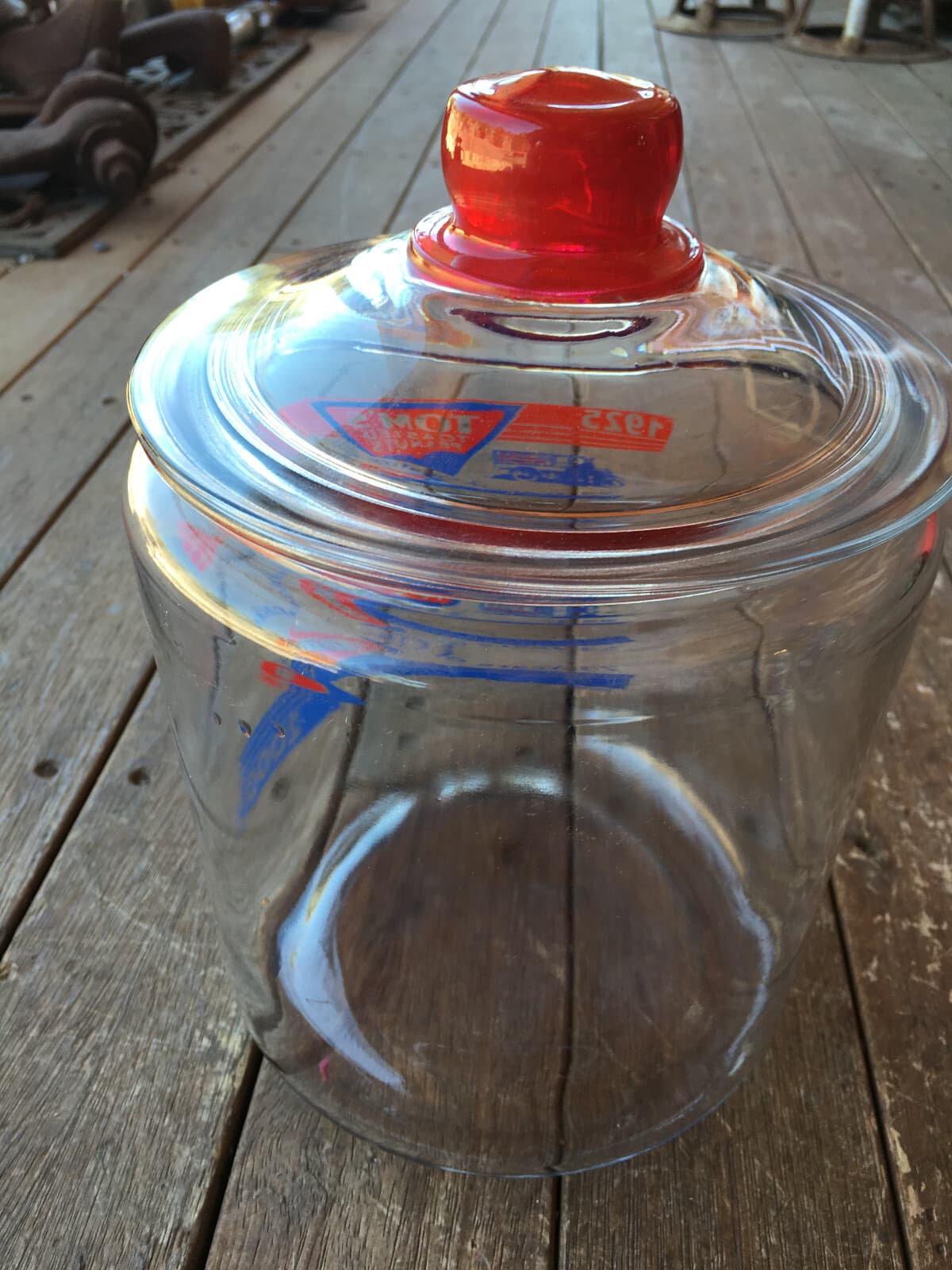 VINTAGE TOM'S SNACKS TOASTED PEANUTS 1925 -2000 JAR CONTAINER 3