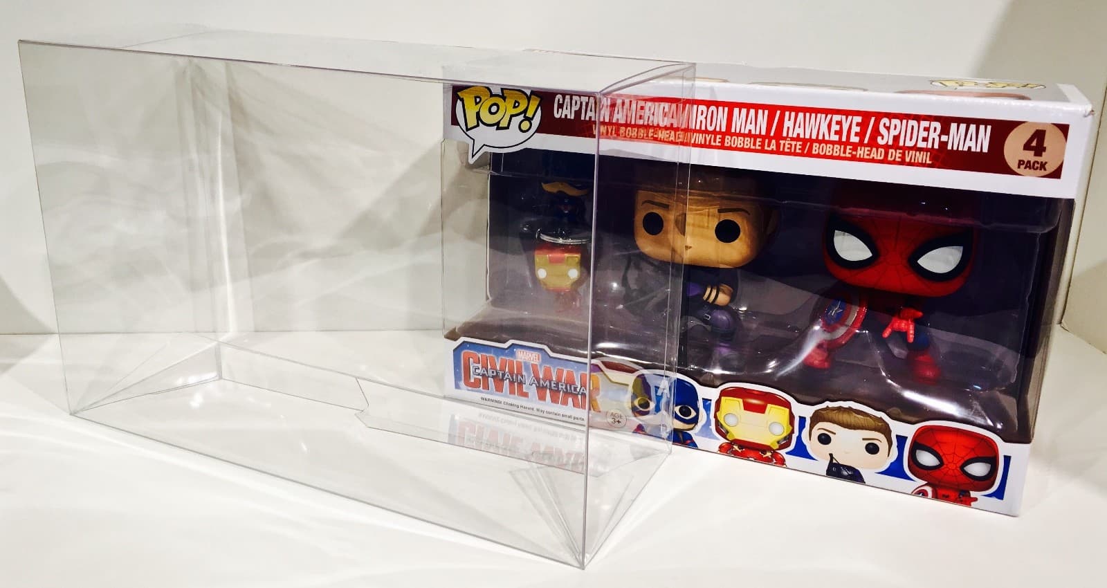 1 Box Protector For The FUNKO Marvel Captain America Civil War 4 Pack  Custom 3