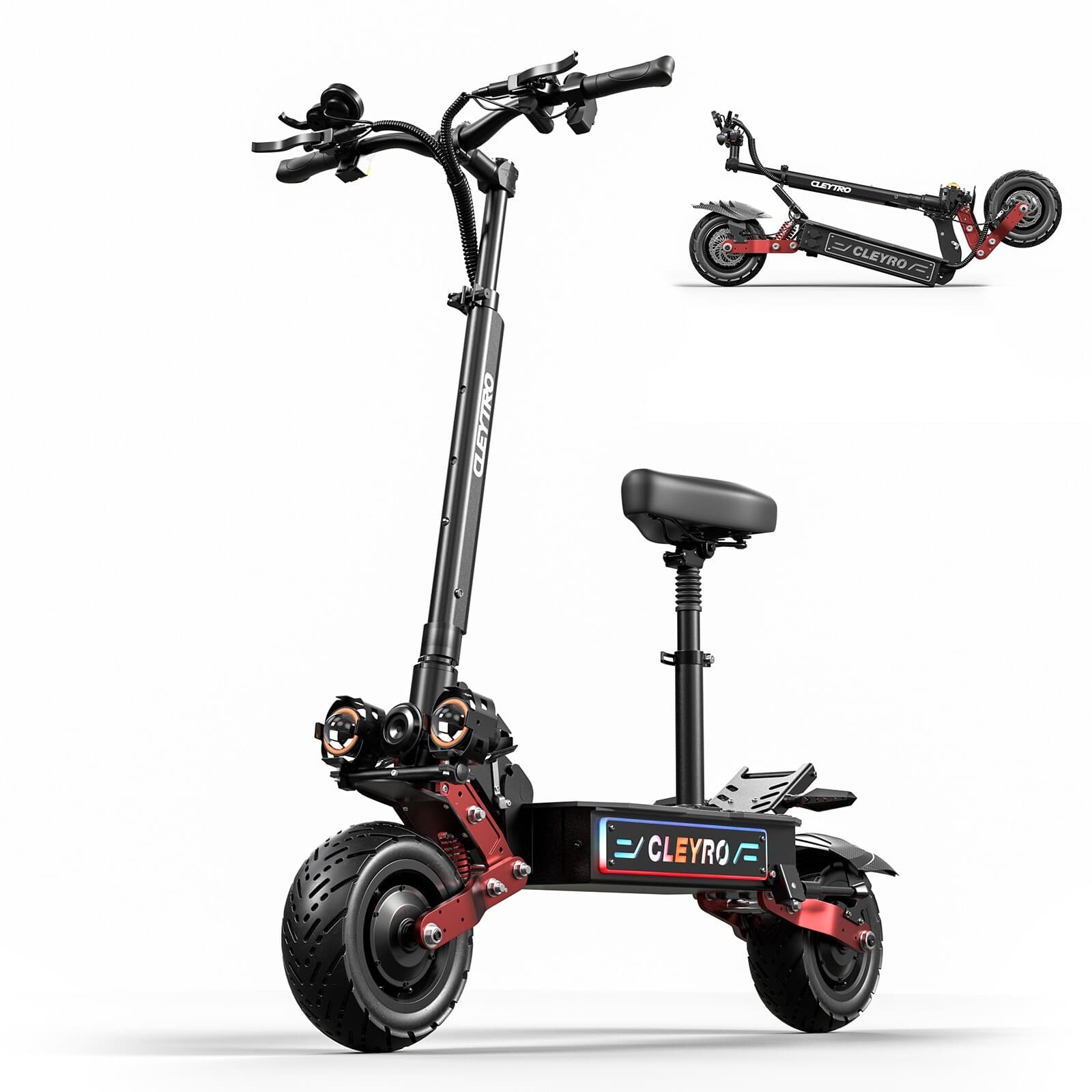 Folding Electric Scooters Adult w/Seat 50MPH 6000W 11inch Off Road E-Scooter 2