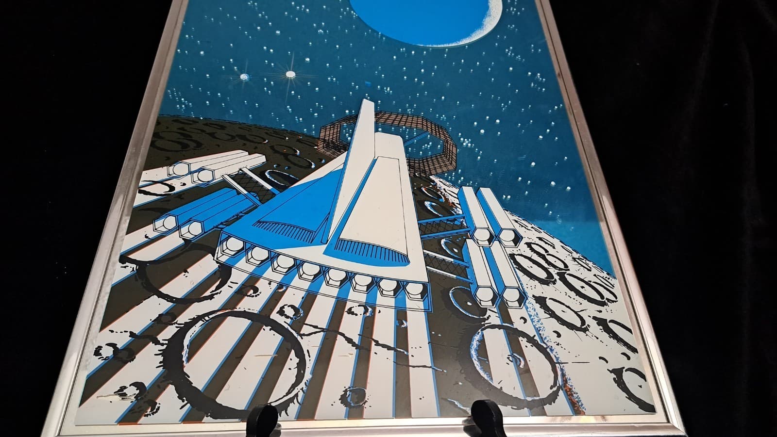 Pop  Art Mirror By Turner Design "Ship Return To Earth" Made In USA 1960 / 70's 3