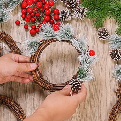 Grapevine Wreath Set,  10 Pieces Natural Vine Branch Wreath Christmas DIY  5