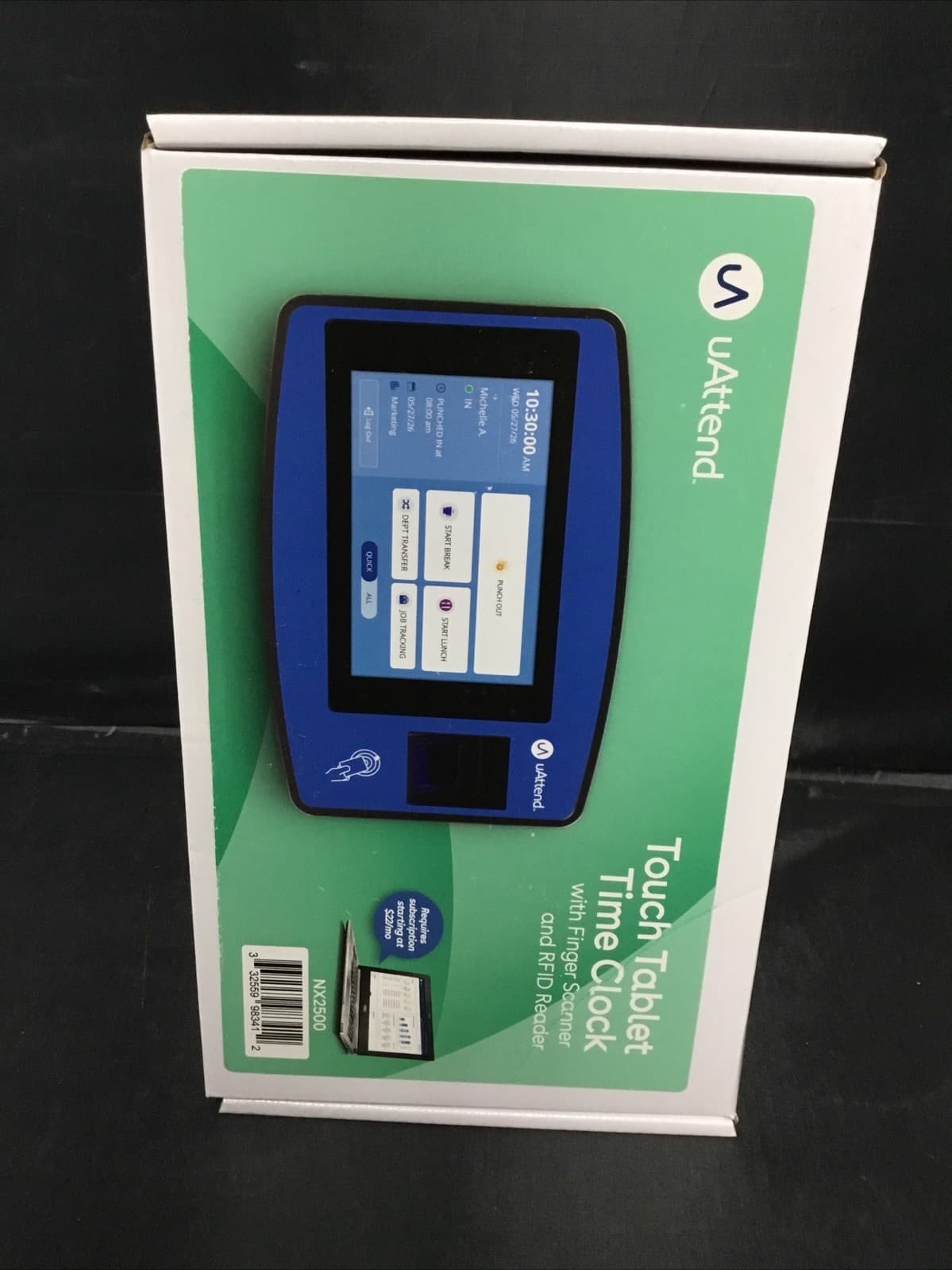uAttend Touch Tablet Time Clock with Finger Scanner & RFID Reader (NX2500) NEW