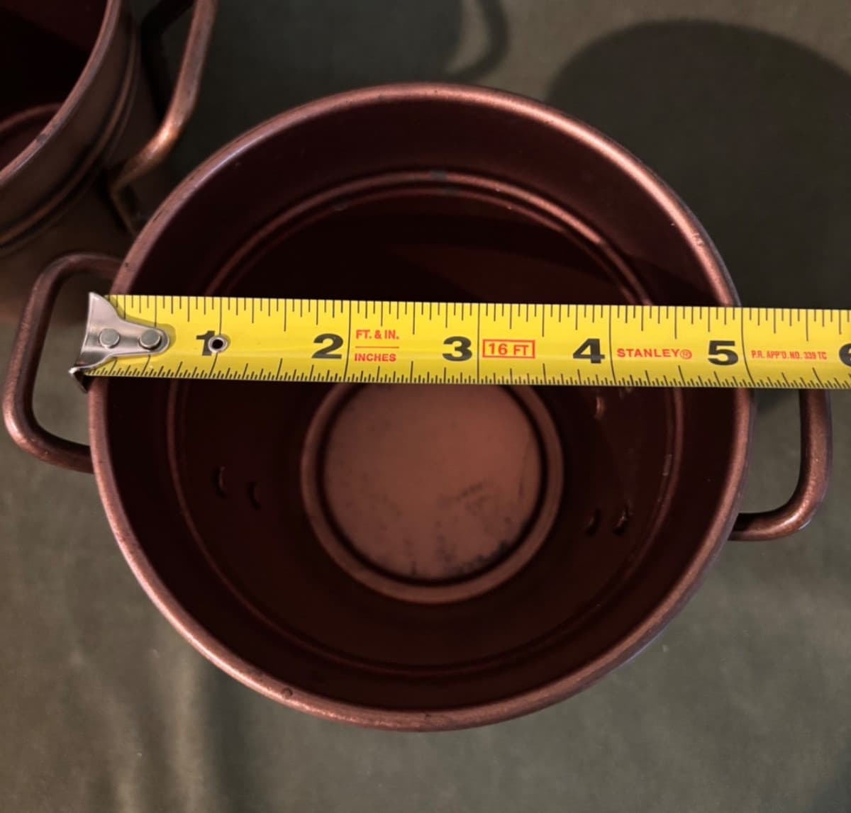 Smith & Hawken Copper Finish Planters with Handles Bucket Vase Set Of 2 5