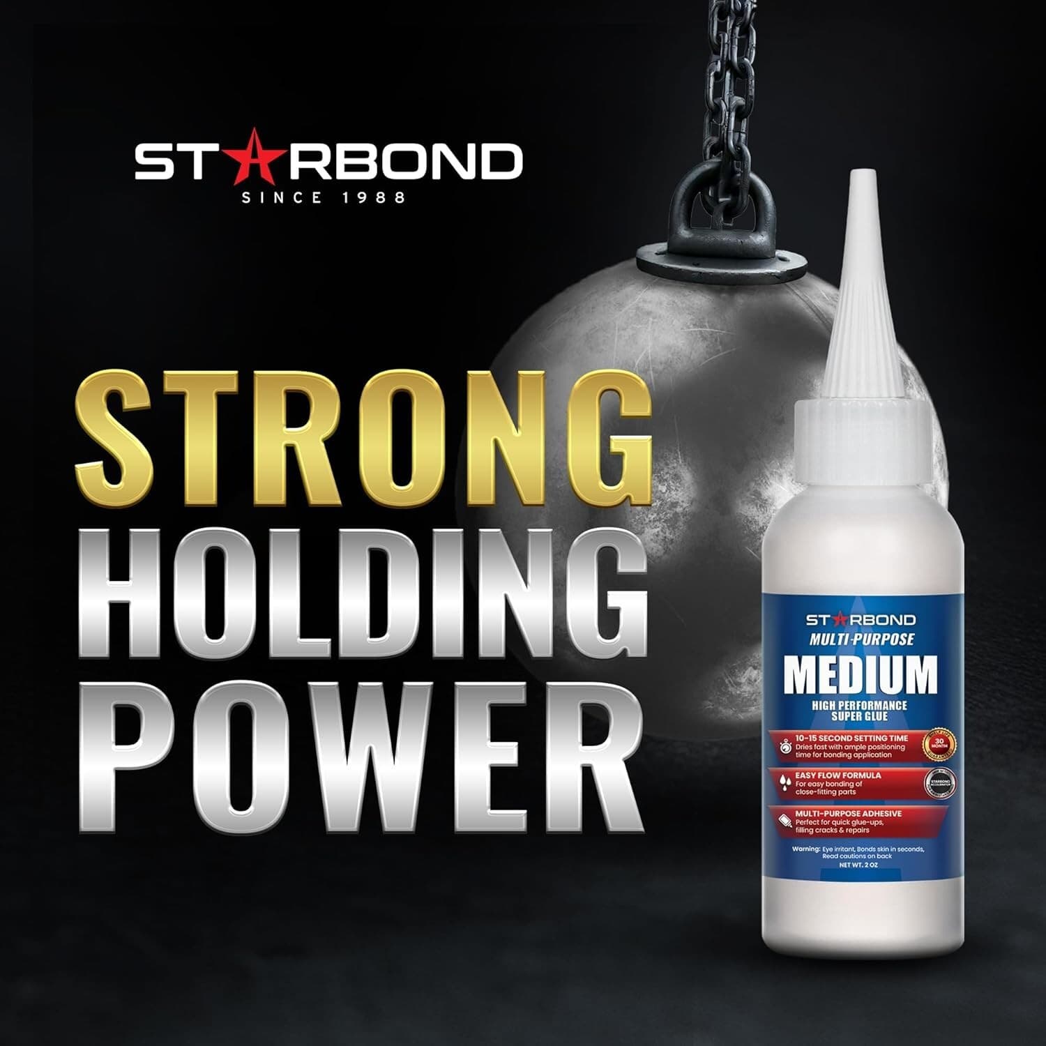 Starbond 2 oz. Multi-Purpose Medium - Super Glue (Premium Cyanoacrylate CA Glue) 4