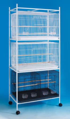 4-Tiers Rolling Stand for Four of 24"x16"x16"H Aviary Bird Flight Cages White  2