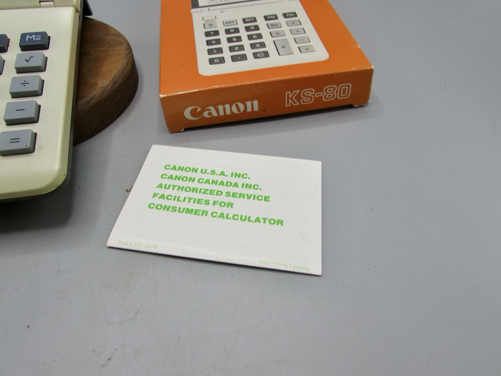 Canon KS-80 Solar Calculator With Instruction Manual & Original Box Display Elev 4