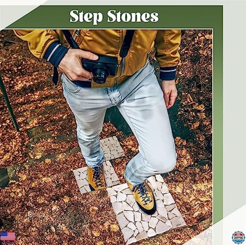 Sasylvia 6-Pack 12" Square Marble Riverstone Stepping Stones for Garden Pathways 6