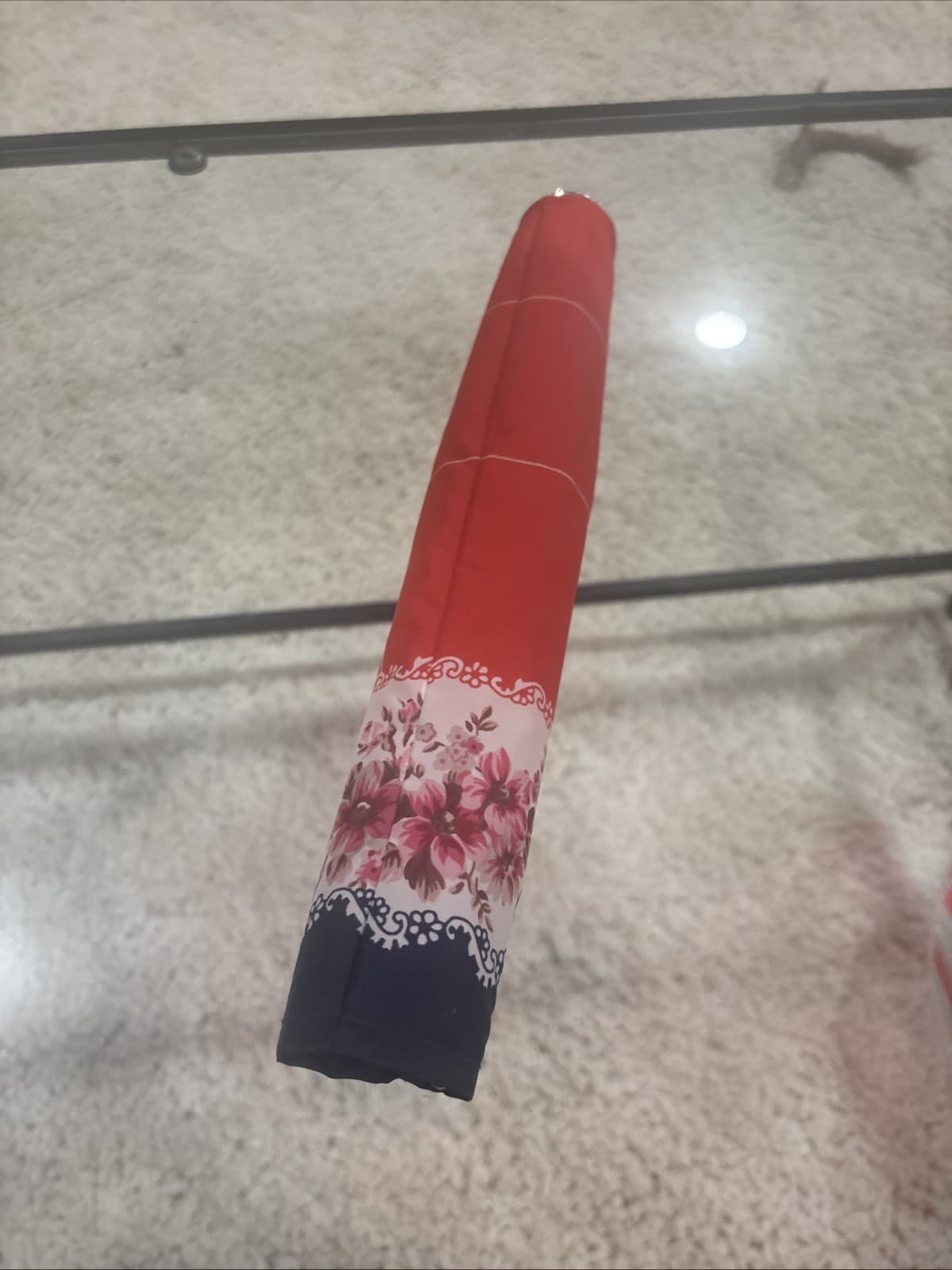 Vintage Kobold Automatic Umbrella Floral Cover Free Shipping Appears Unused 5