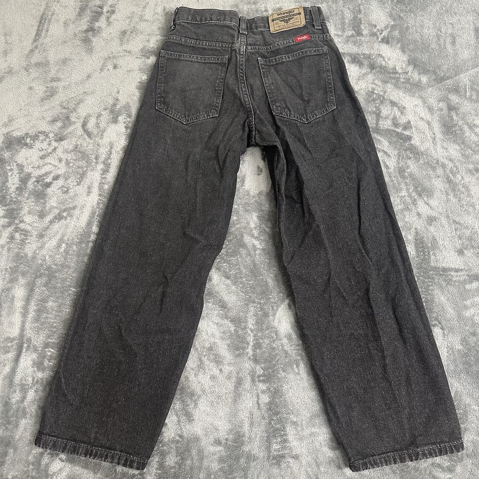 Wrangler Loose 10 Fit Boy 26x24 Reg Jean Charcoal Gray Adjustable Waist Straight 2