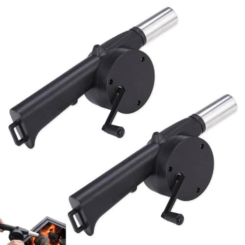 2 Pack Fireplace Bellows Hand Crank Air Blower Portable Manual Handheld Fire  2