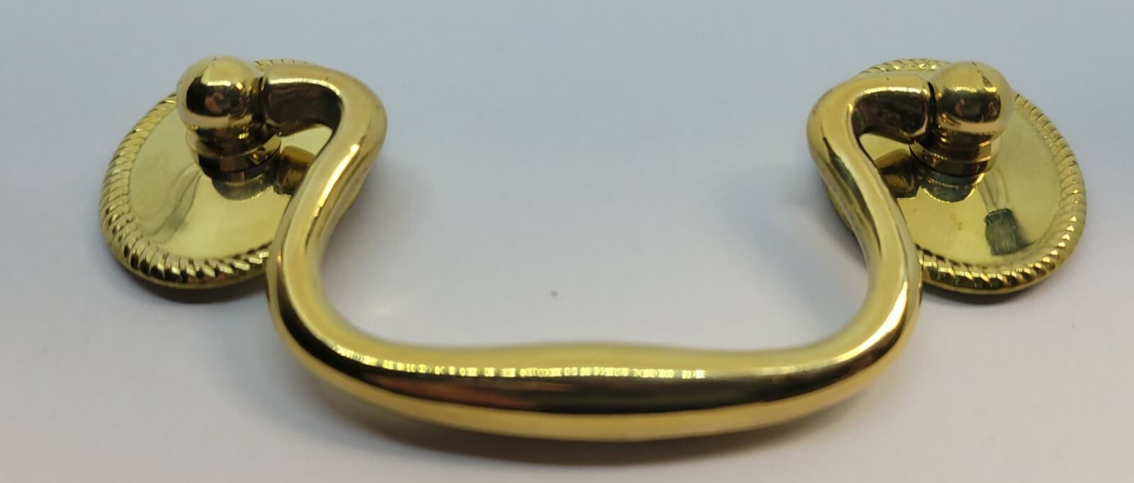 Oval Rosette Rope Pattern back plate Bail Pull handle mid century modern antique 5