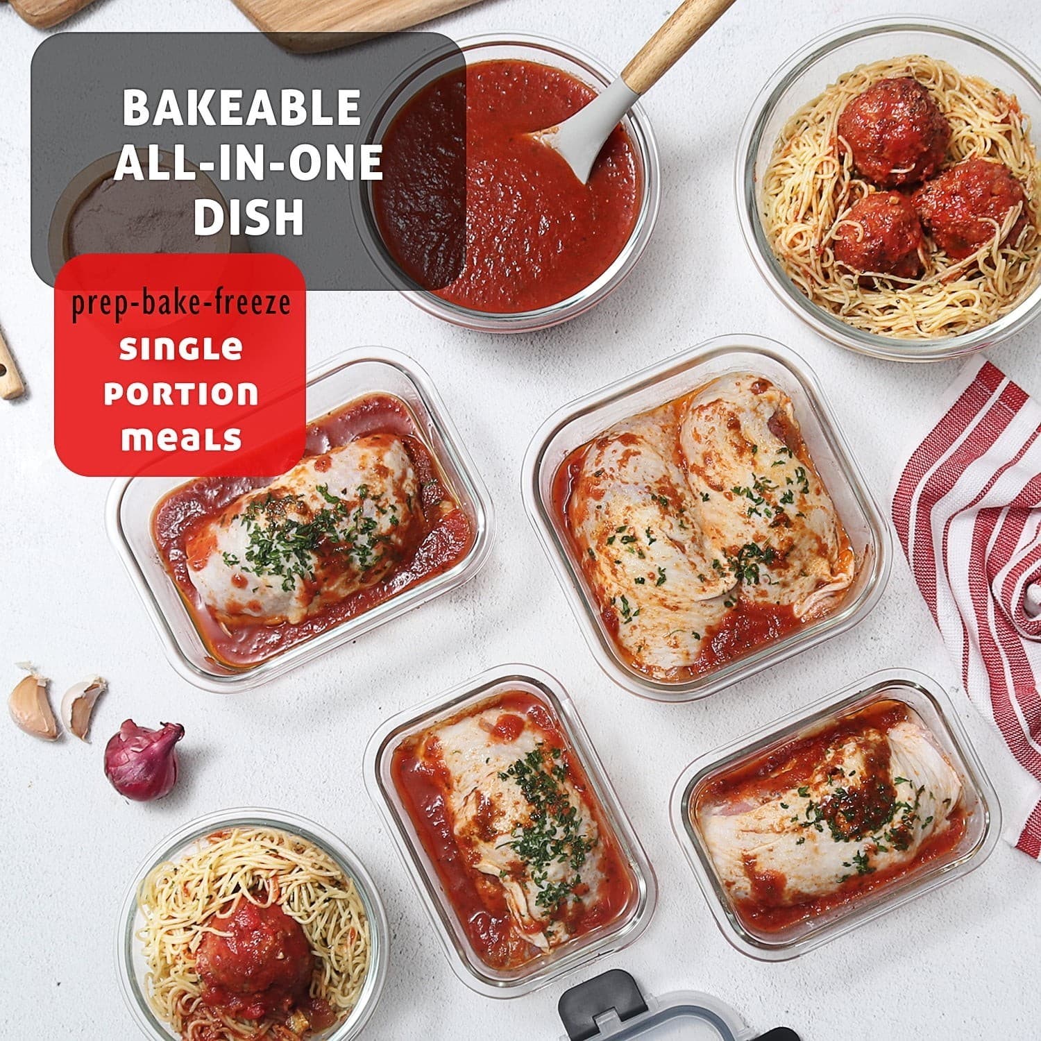 24pc Glass  Airtight Glass Meal Prep Containers Food Storage Containers with Lid 6