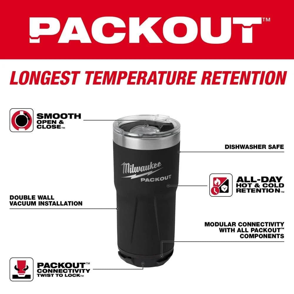 Milwaukee Packout Tumbler Black 20Oz 2