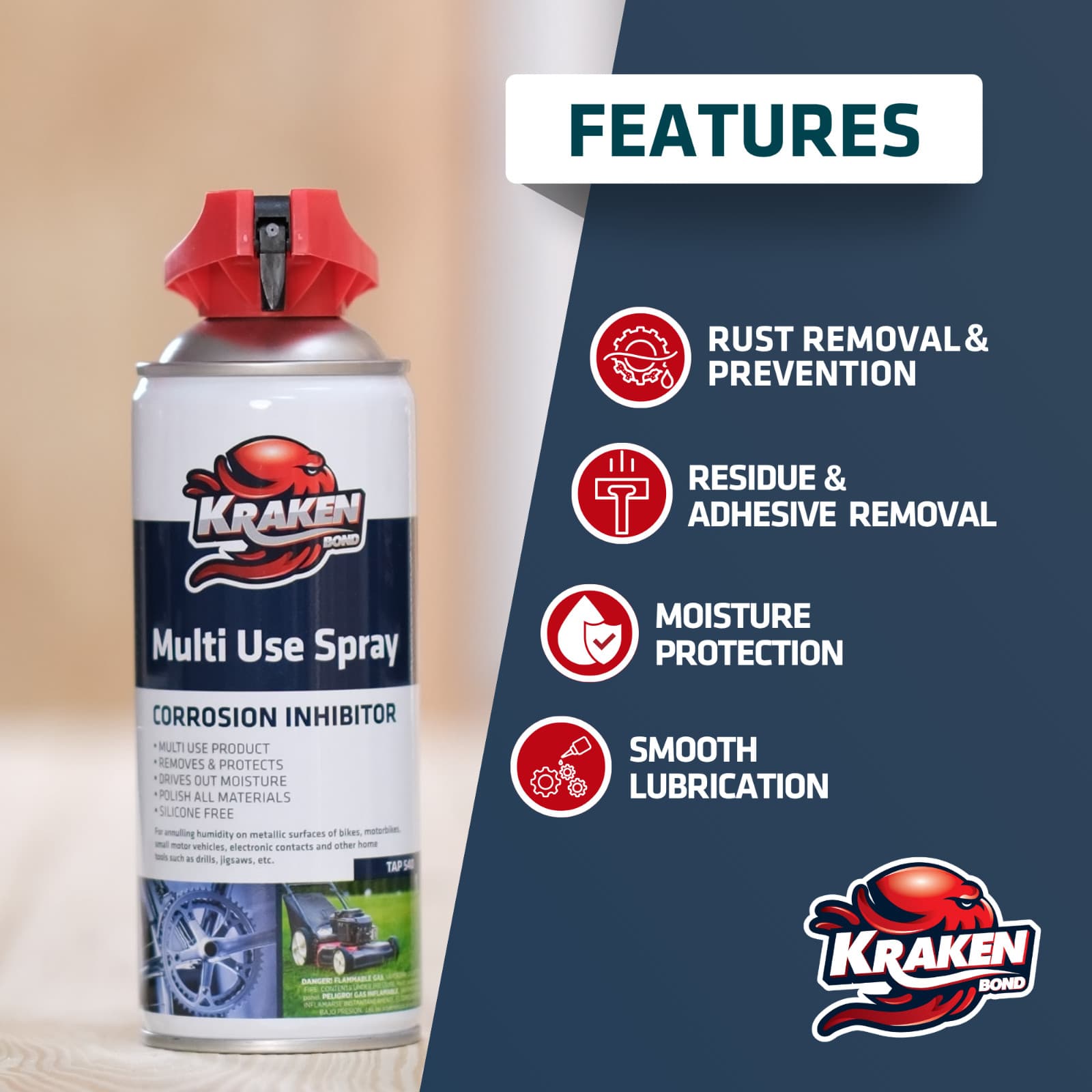 Kraken Bond Multi Use Spray, Corrosion Inhibitor  500 ml.  2 Pack 2