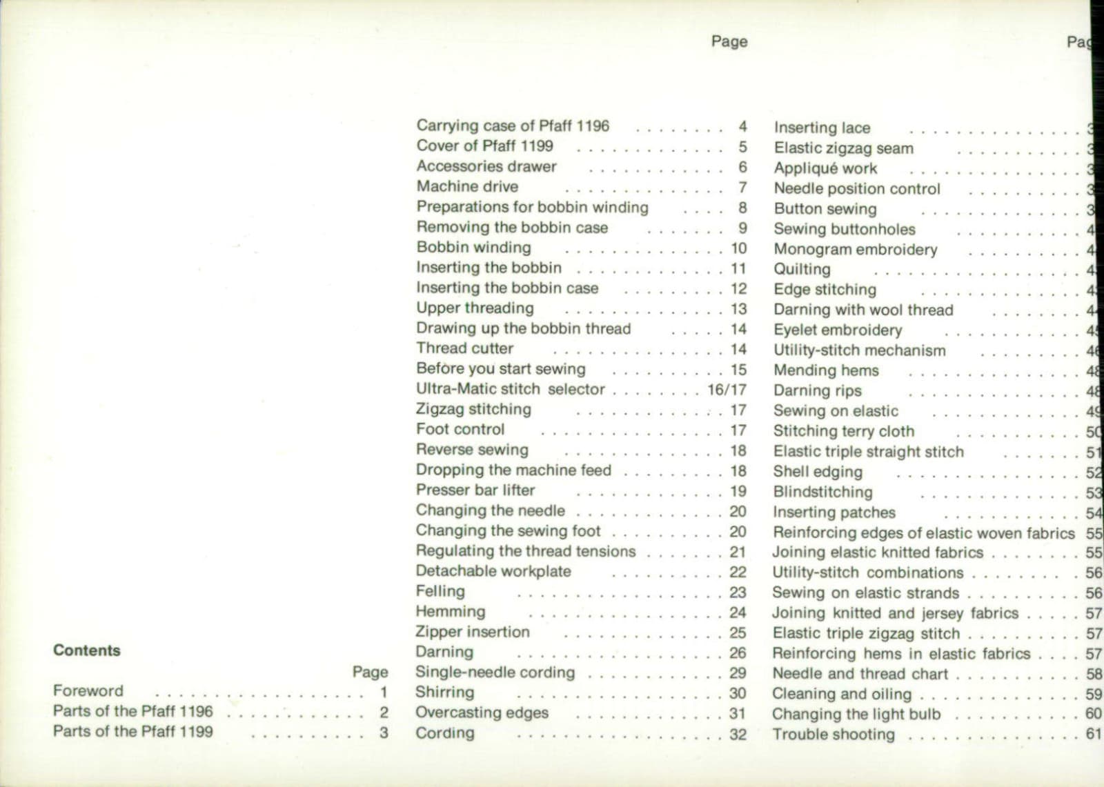 PFAFF 1196 1199 Instruction Manual User Guide: Coil Bound 68 Pages 2